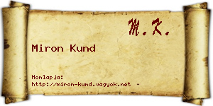 Miron Kund névjegykártya